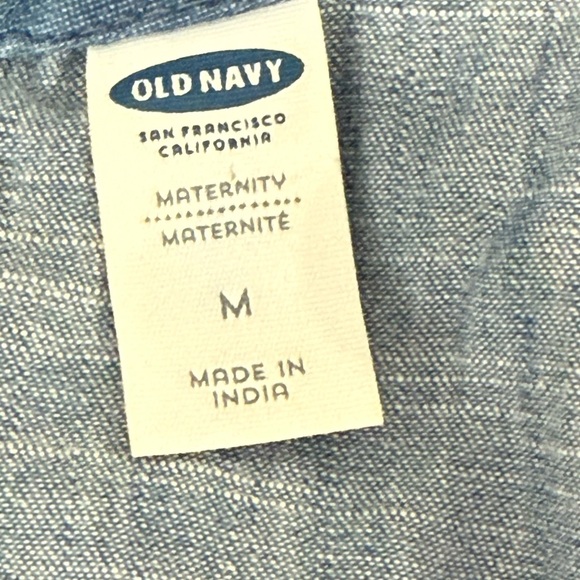 Old Navy Maternity Medium Sleeveless Chambray Blue Denim Dress Cotton Casual - Picture 2 of 4